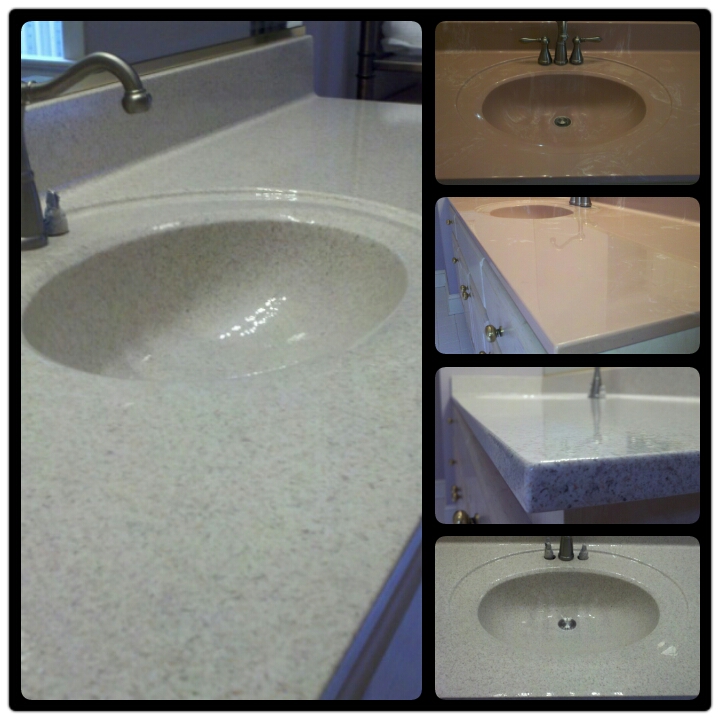 Vanity Resurface in High Gloss Fieldstone